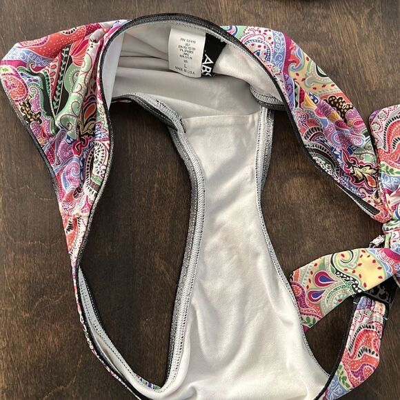 abs allen schwartz paisley halter bikini Set  Sz- Large - Picture 11 of 11